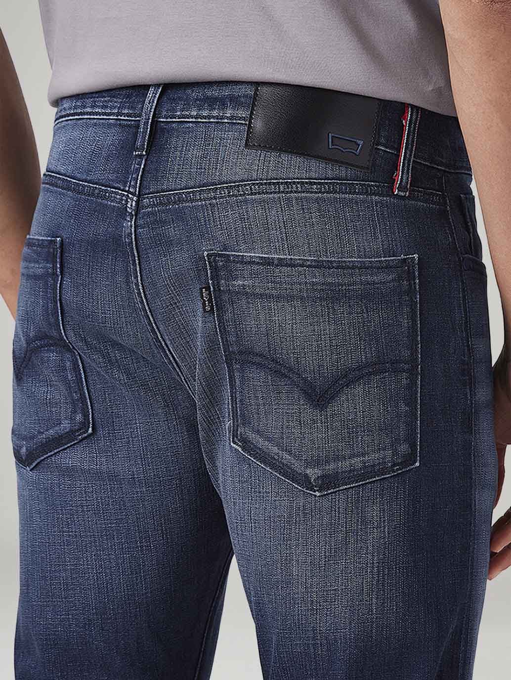 Men's 512 Dark-Blue Slim Tapered Fit Mid Rise Jeans
