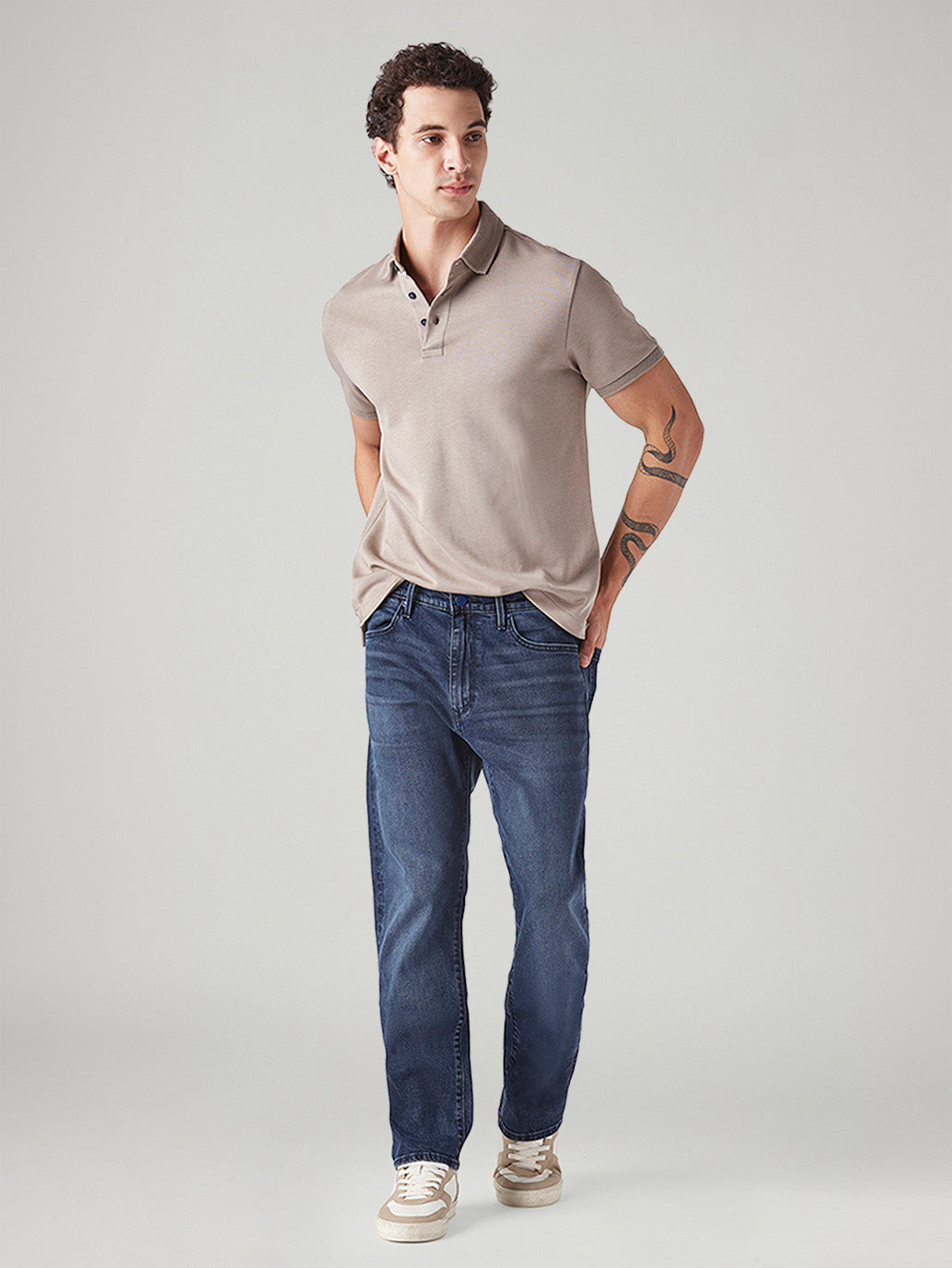 Men's 513 Blue Slim Straight Fit Mid Rise Redloop Jeans