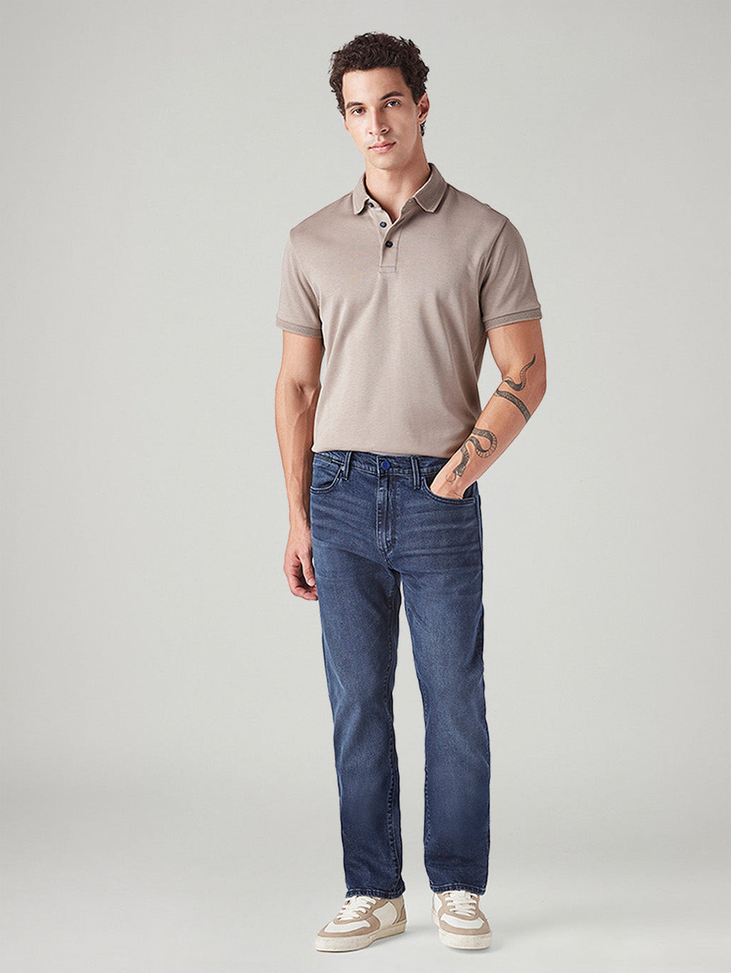 Men's 513 Blue Slim Straight Fit Mid Rise Redloop Jeans