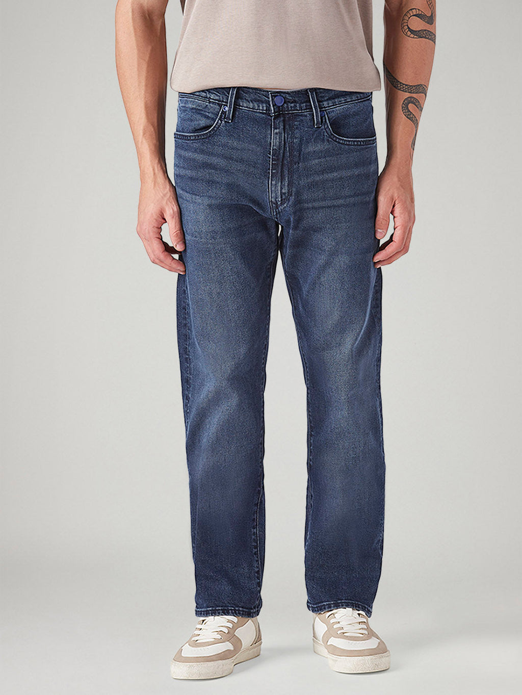 Men's 513 Blue Slim Straight Fit Mid Rise Redloop Jeans