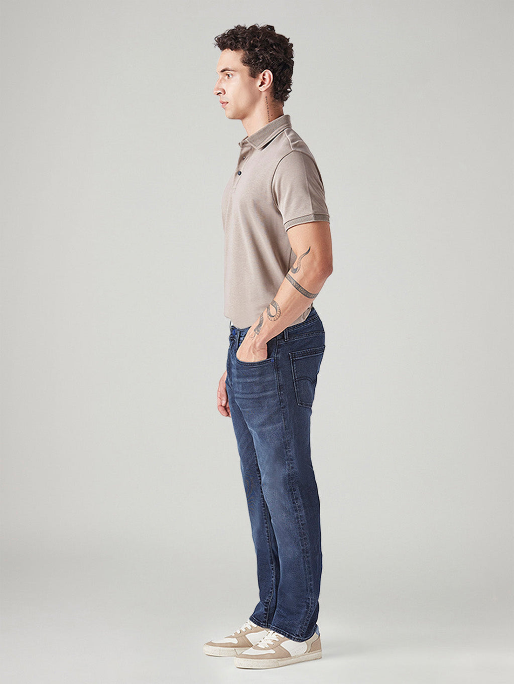 Men's 513 Blue Slim Straight Fit Mid Rise Redloop Jeans