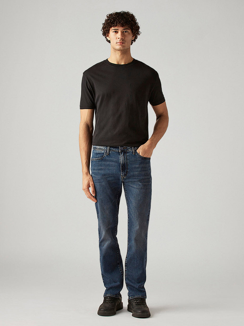 Men's 513 Blue Slim Straight Fit Mid Rise Redloop Jeans
