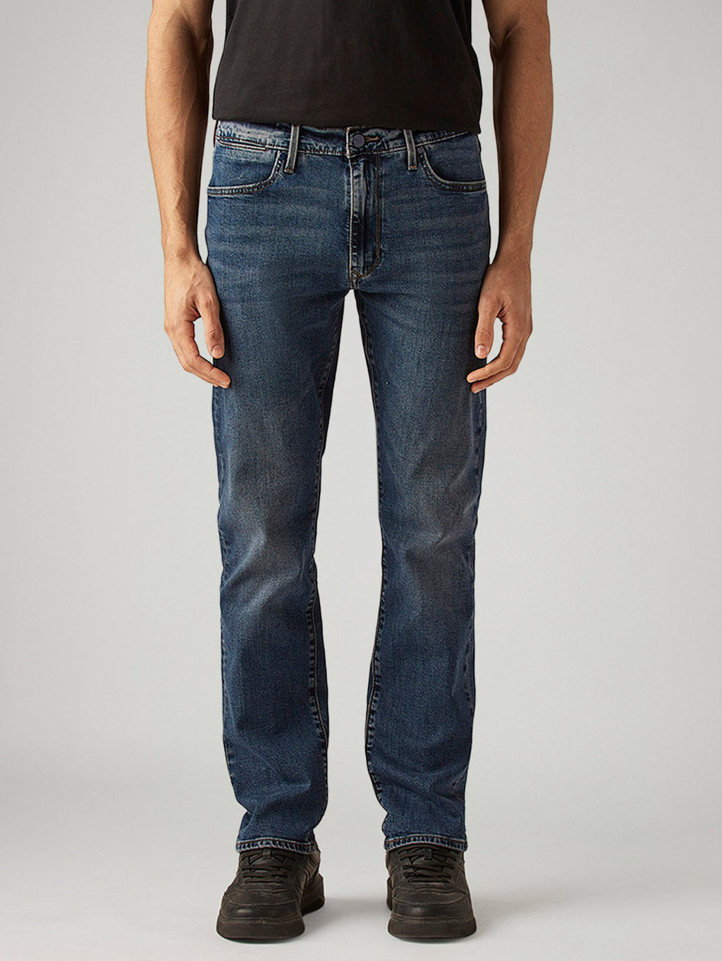 Men's 513 Blue Slim Straight Fit Mid Rise Redloop Jeans