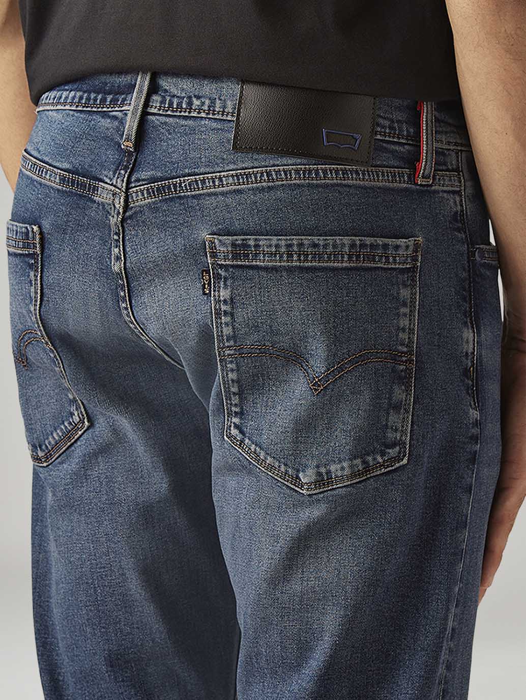 Men's 513 Blue Slim Straight Fit Mid Rise Redloop Jeans