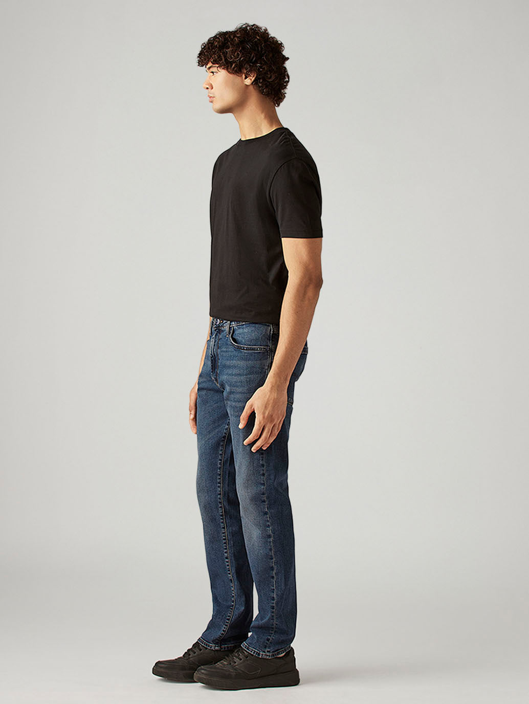 Men's 513 Blue Slim Straight Fit Mid Rise Redloop Jeans