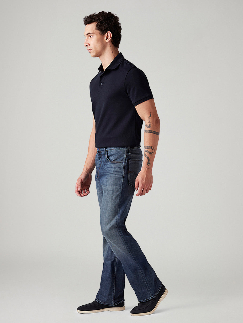 Men's 517 Blue Bootcut Fit Mid Rise Jeans