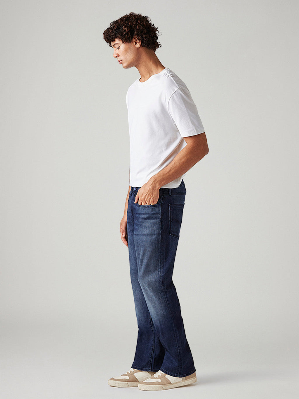 Men's 527 Dark Blue Bootcut Fit Mid Rise Redloop Jeans