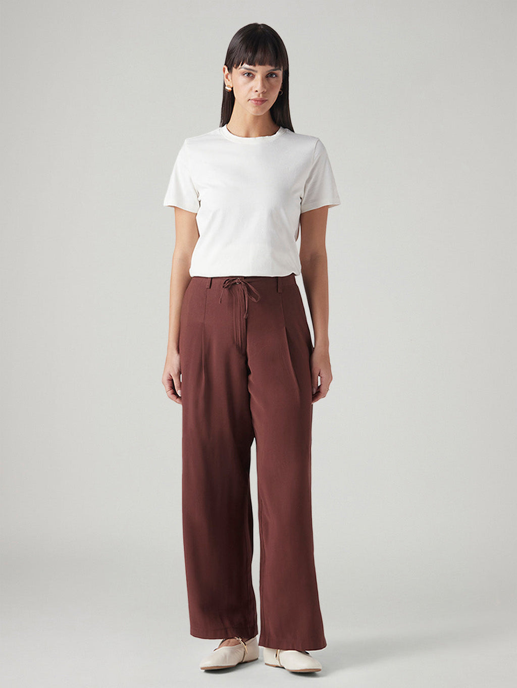 Women's XL Straight Loose Fit Mid Rise Trousers
