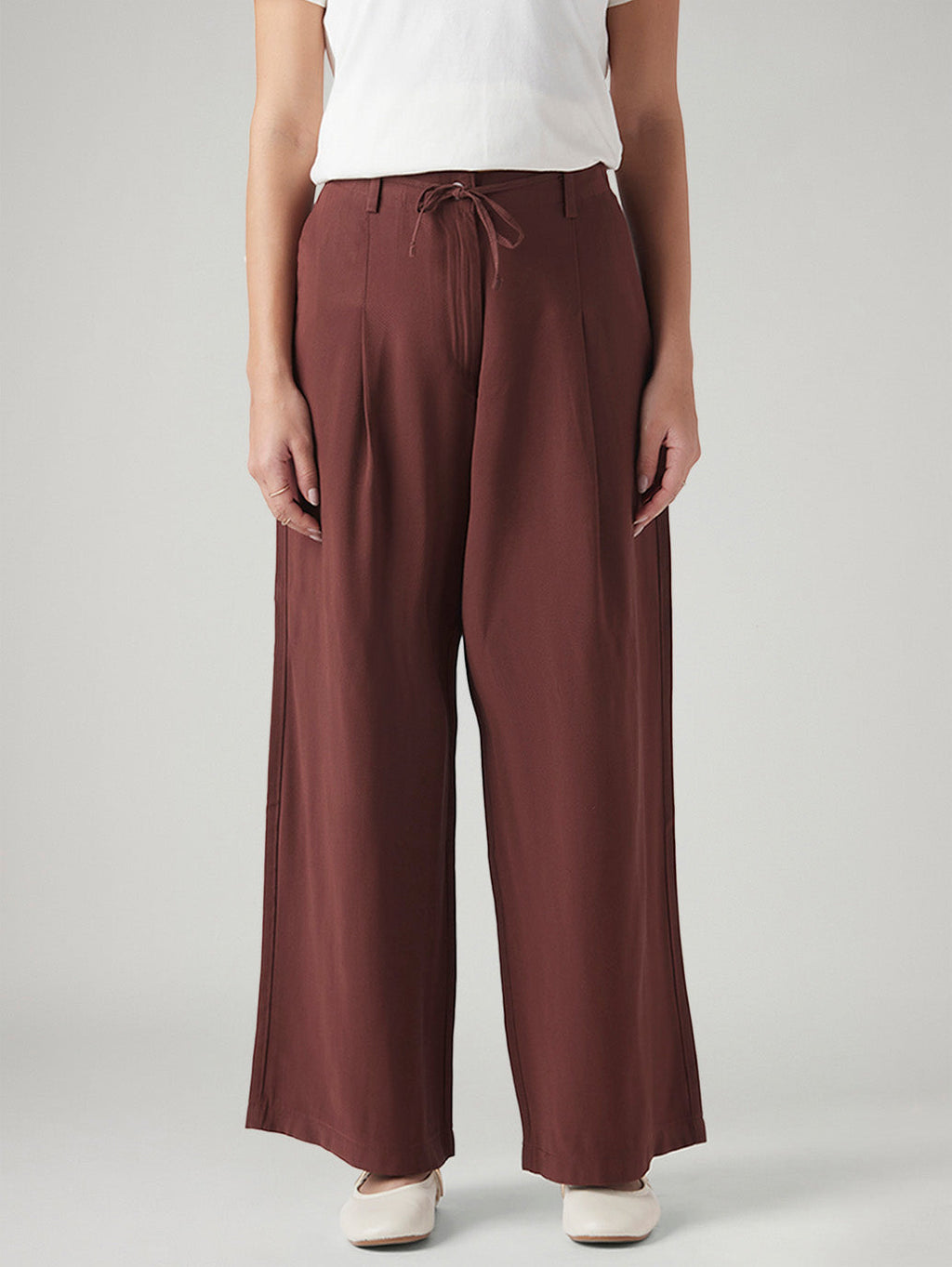 Women's XL Straight Loose Fit Mid Rise Trousers