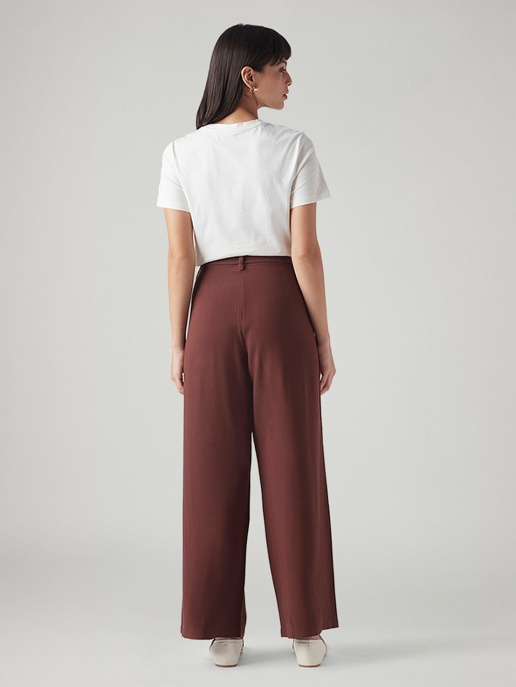 Women's XL Straight Loose Fit Mid Rise Trousers