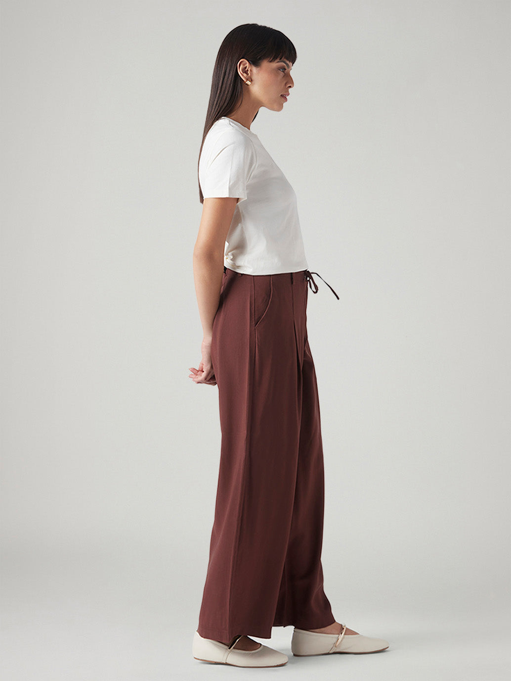 Women's XL Straight Loose Fit Mid Rise Trousers
