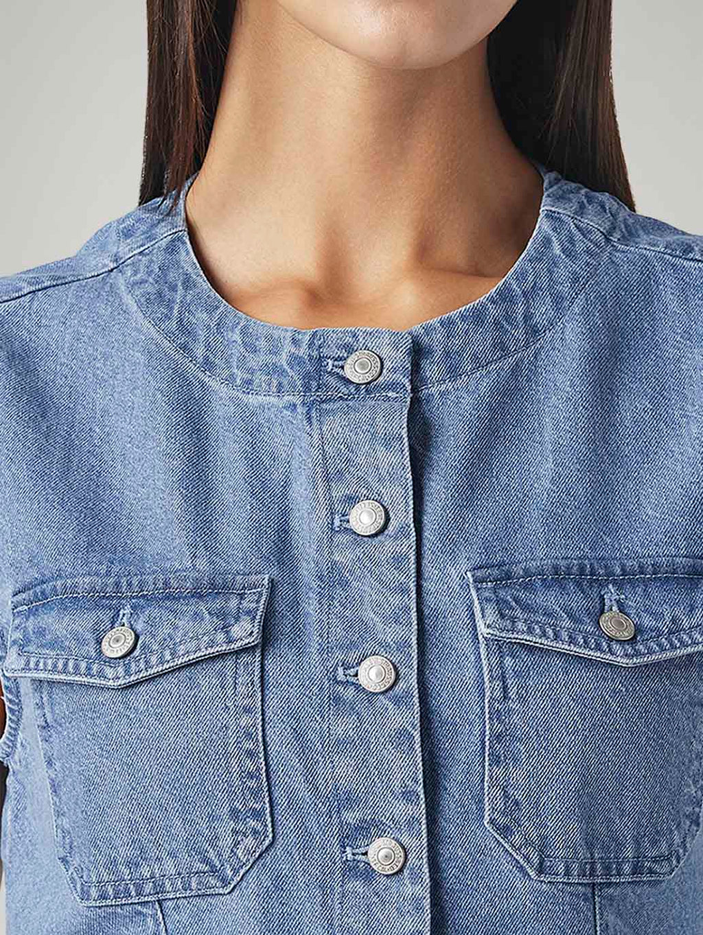 Women's Solid Regular Fit Denim Top