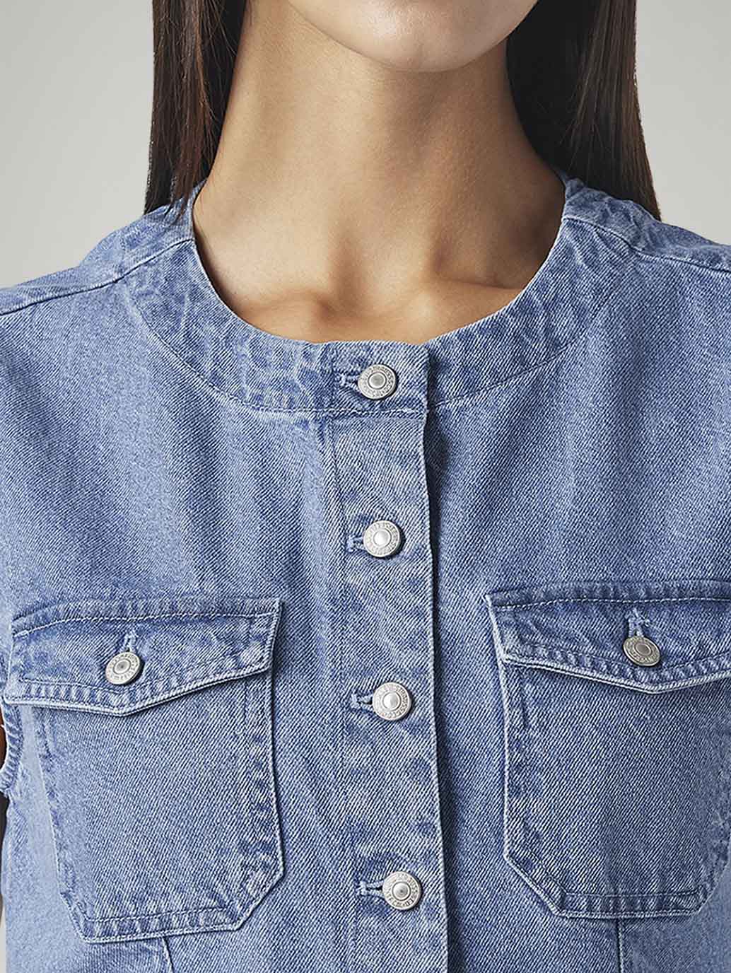 Women's Solid Regular Fit Denim Top
