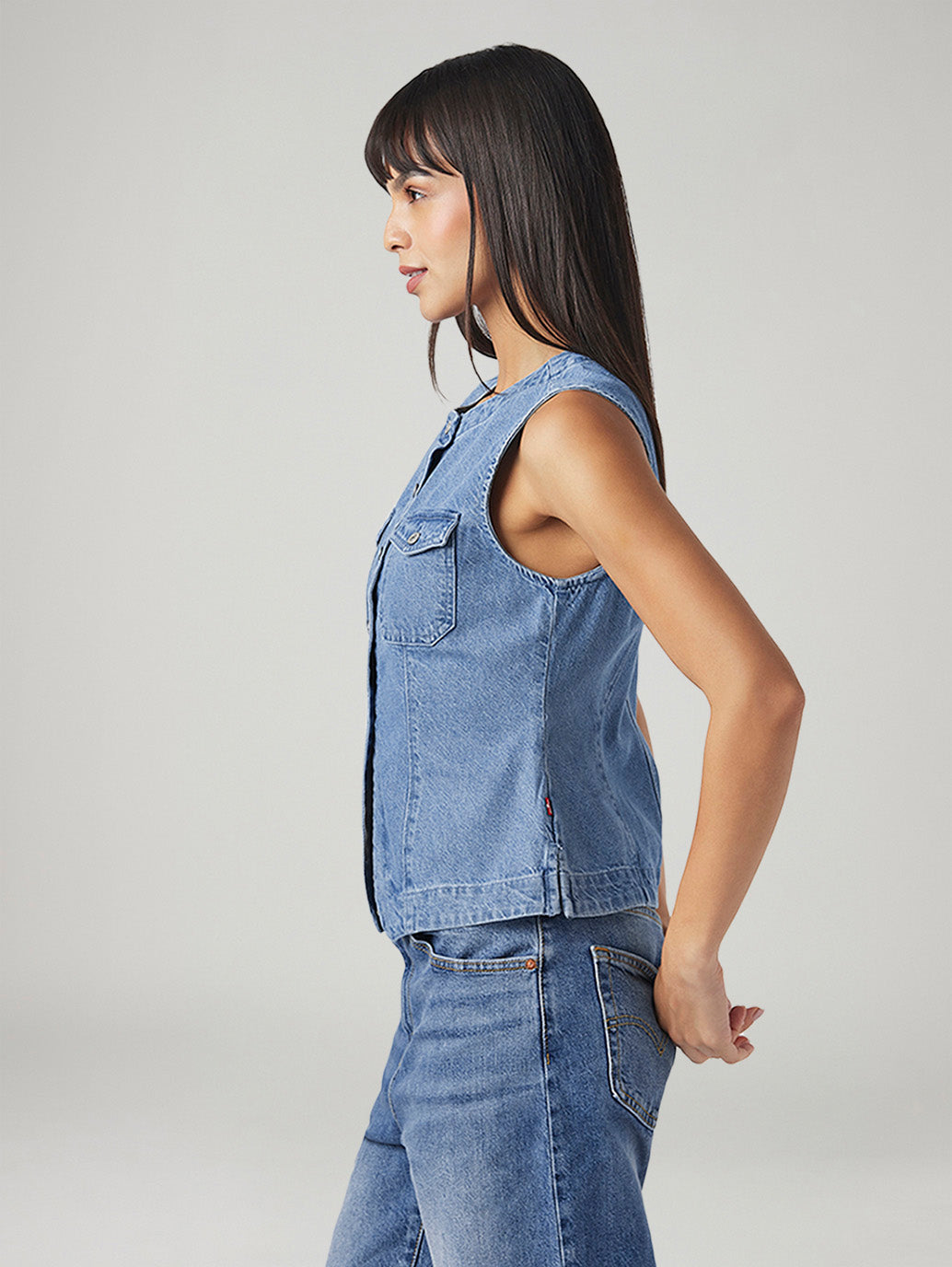 Women's Solid Regular Fit Denim Top