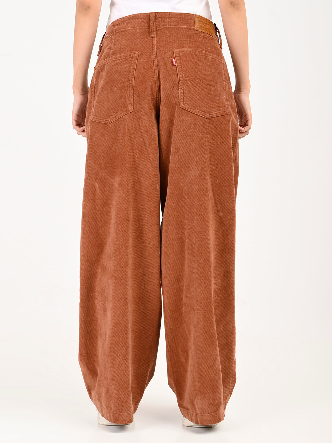 Women's Brown Loose Fit High Rise Trousers