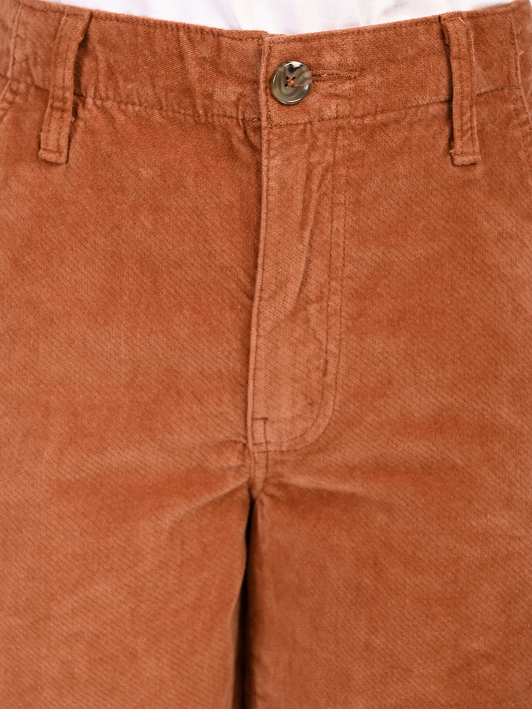 Women's Brown Loose Fit High Rise Trousers