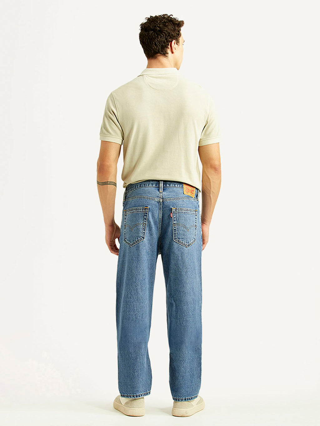 Men's 568 Blue Baggy Fit Mid Rise Jeans