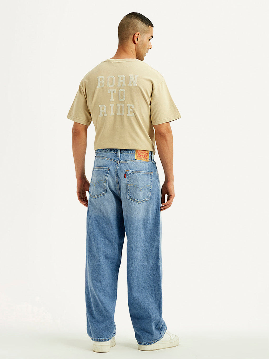 Men's Light Blue Extra Baggy Loose Fit Mid Rise Jeans