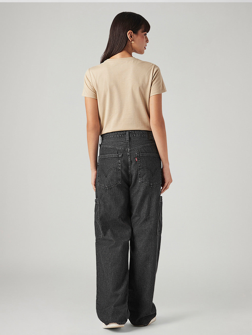 Women's Charcoal Grey Loose Fit High Rise Jeans