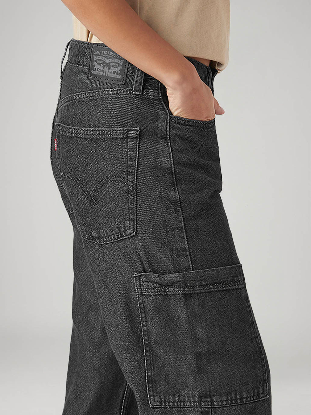 Women's Charcoal Grey Loose Fit High Rise Jeans