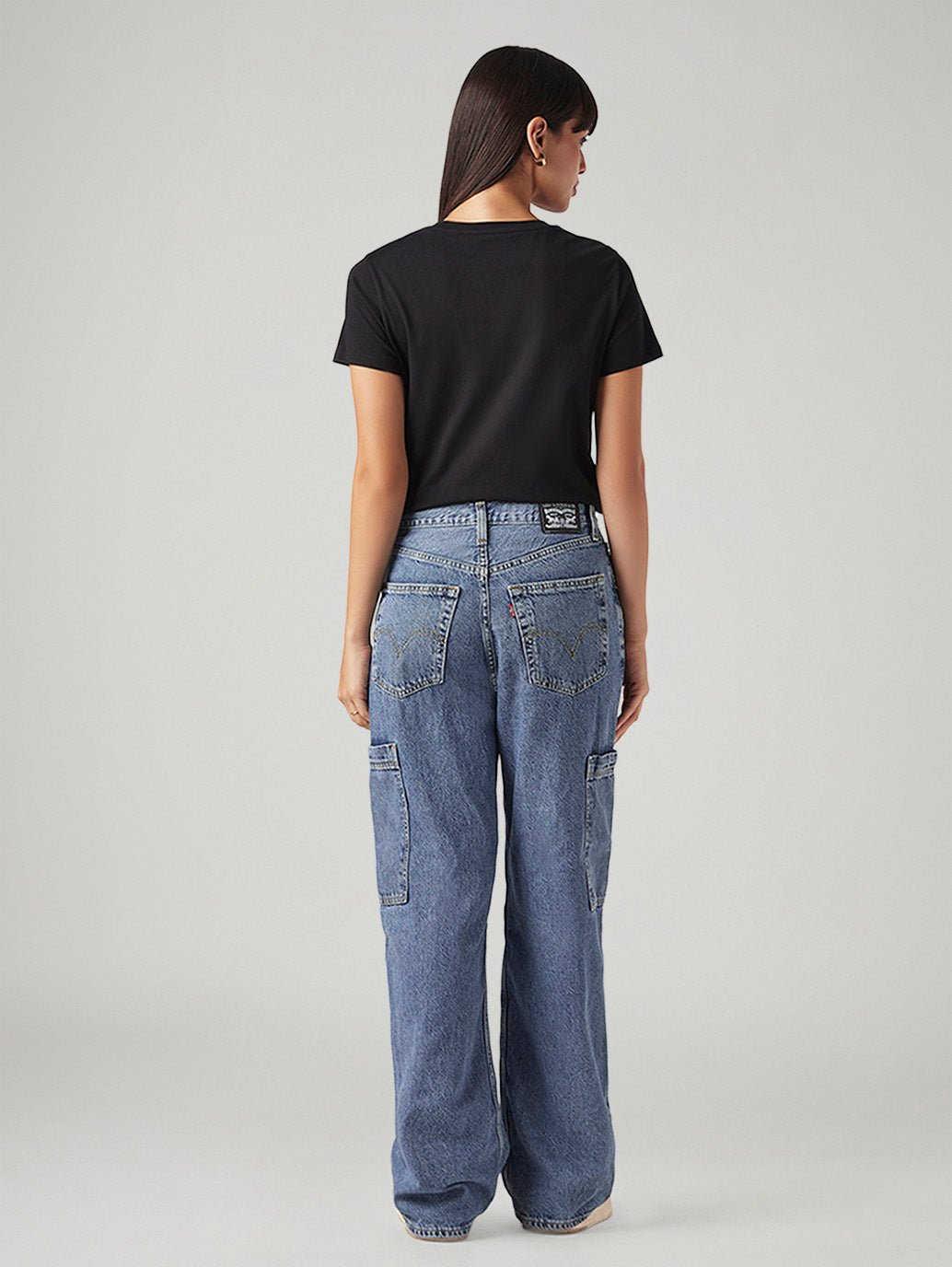 Women's Blue Loose Fit High Rise Jeans