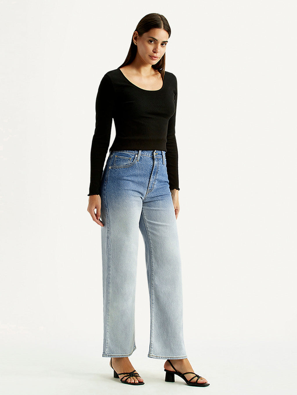 Women's Light Indigo Flared Fit High Rise Jeans
