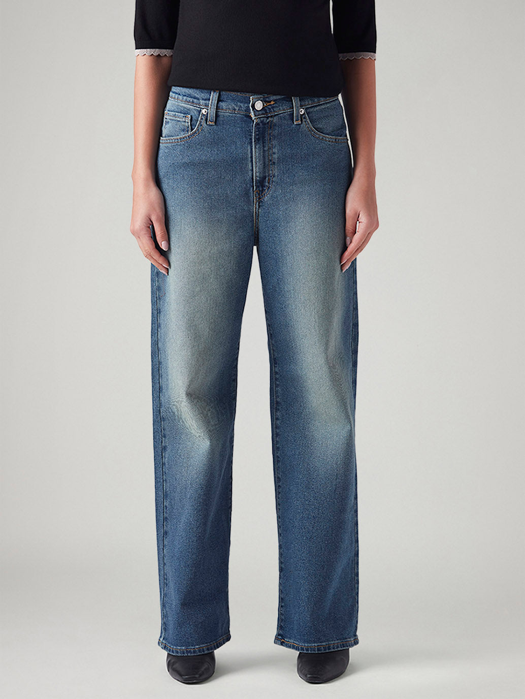 Women's Blue Mile High Wide Leg Fit High Rise Jeans