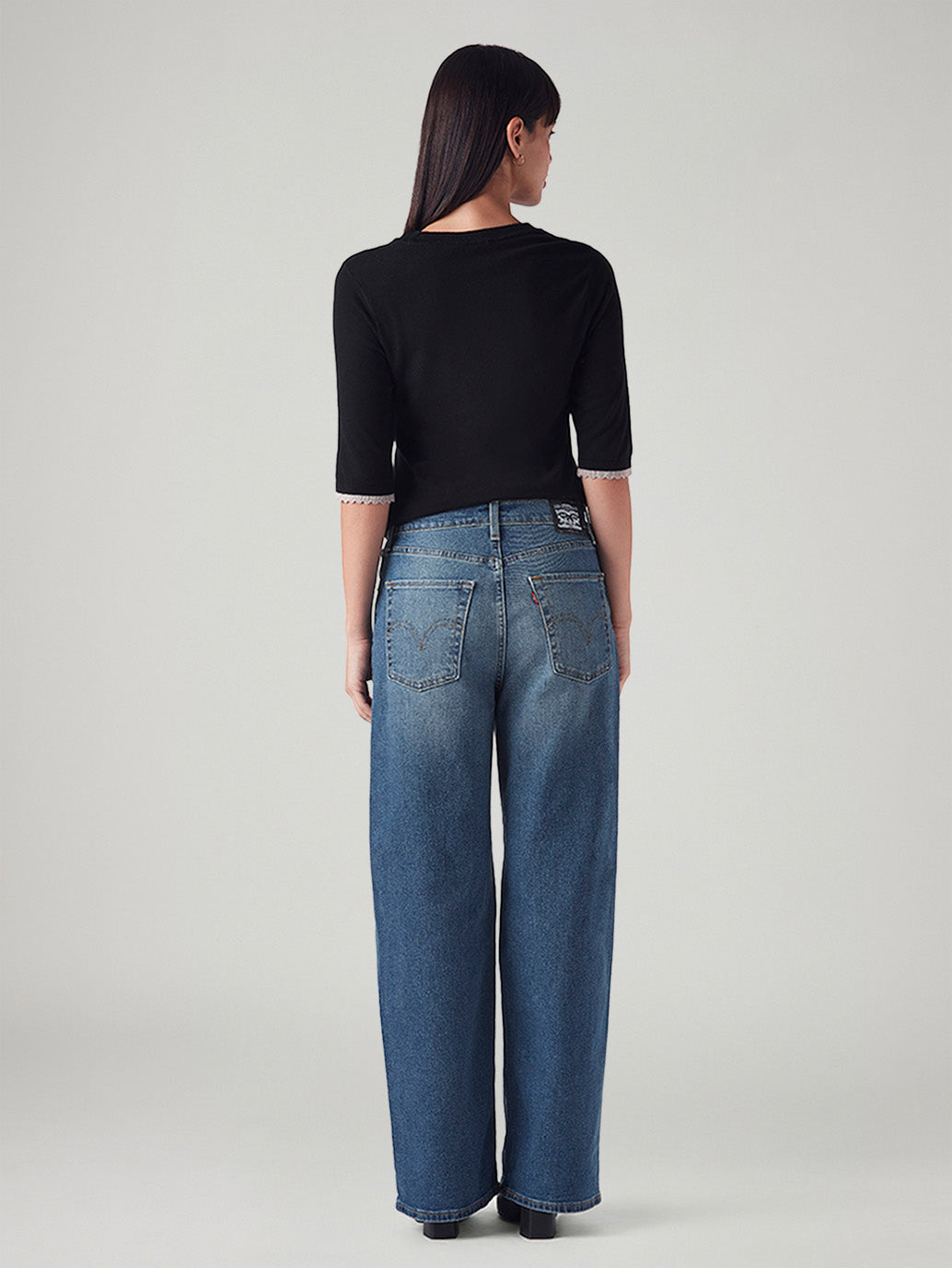 Women's Blue Mile High Wide Leg Fit High Rise Jeans