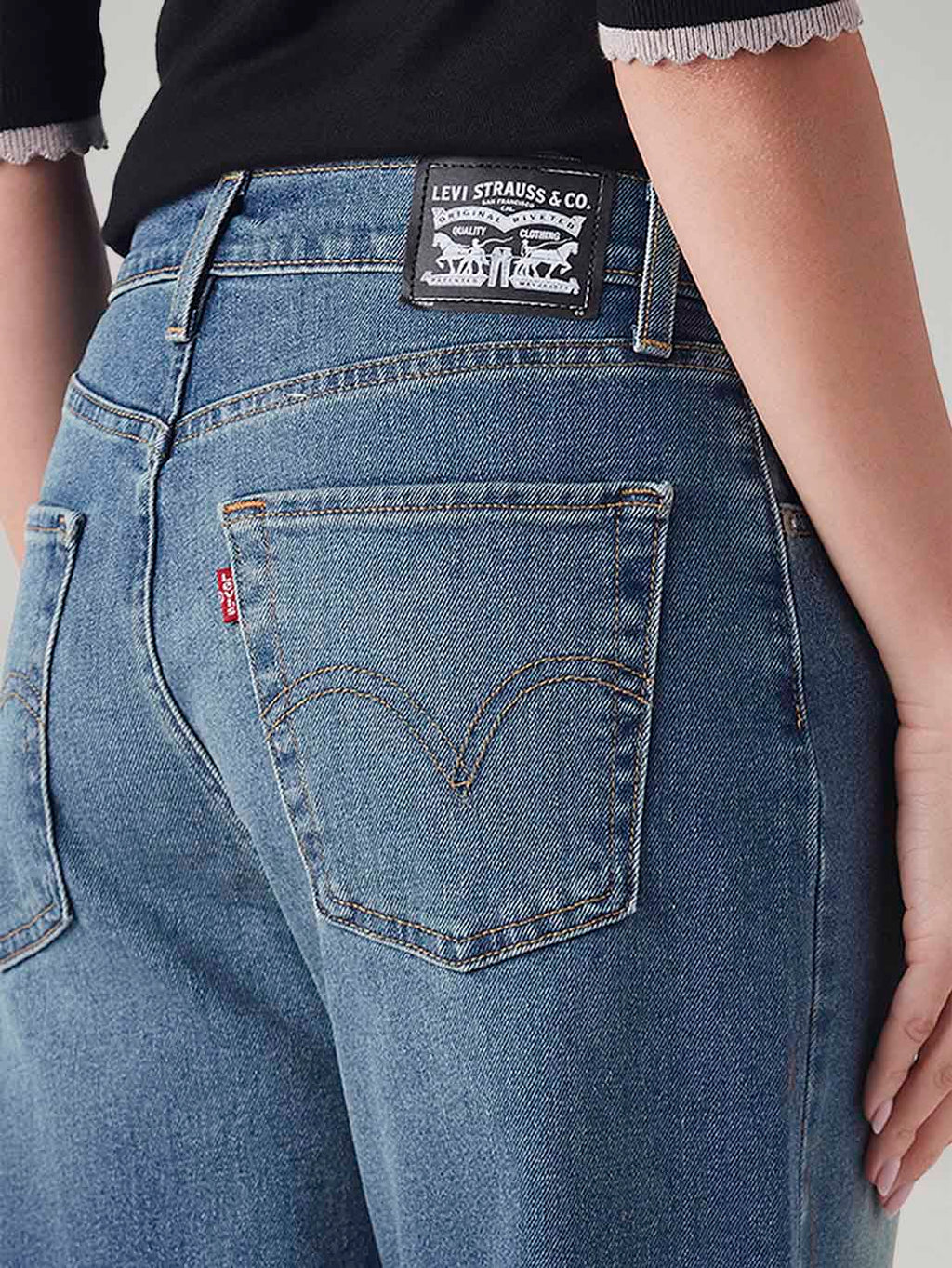 Women's Blue Mile High Wide Leg Fit High Rise Jeans
