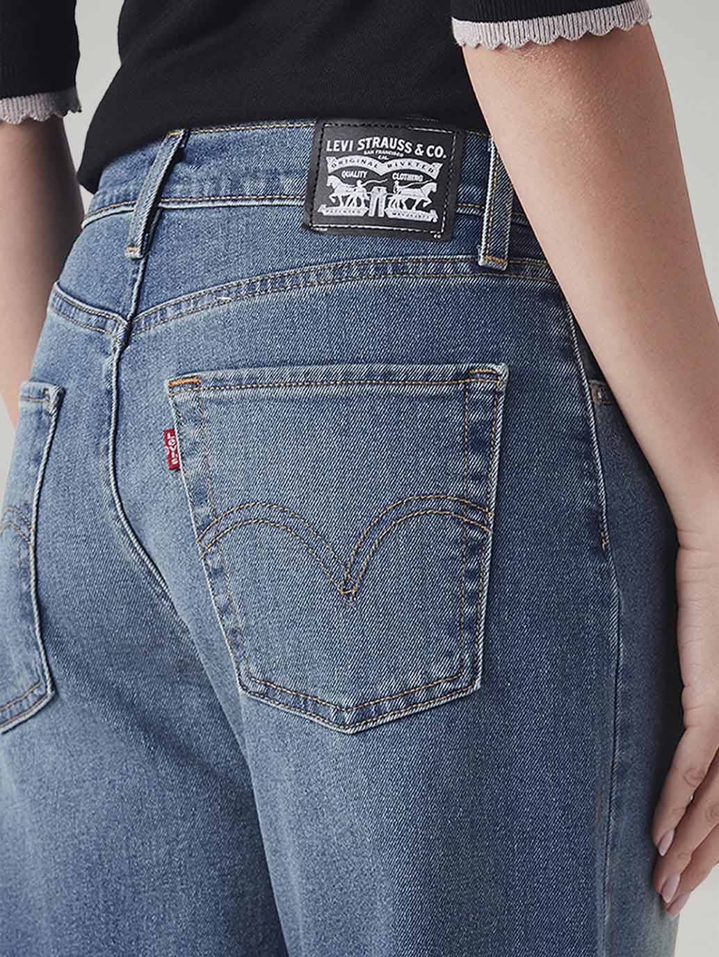 Women's Blue Mile High Wide Leg Fit High Rise Jeans