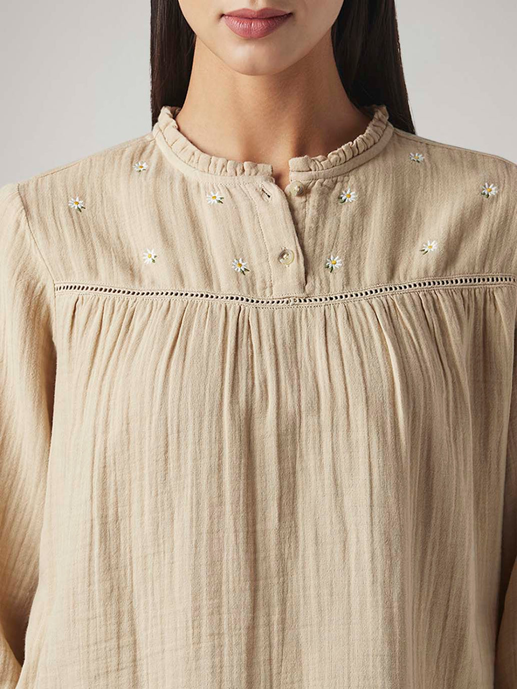 Women's Embroidered Regular Fit Top