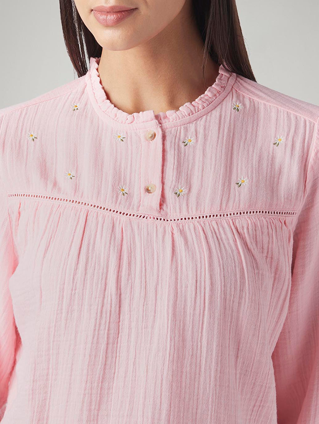Women's Embroidered Regular Fit Top
