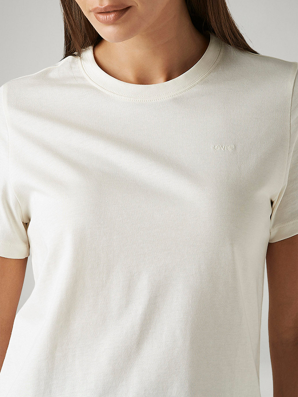 Women's Solid White Crew Neck T-shirt