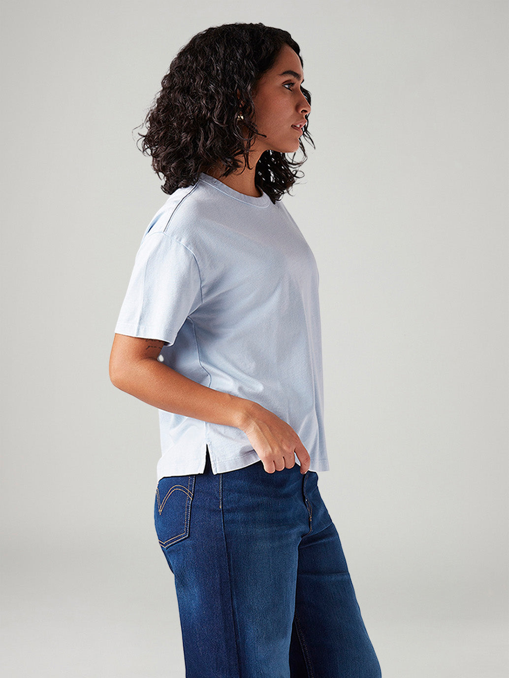 Women's Solid Relaxed Fit T-Shirt
