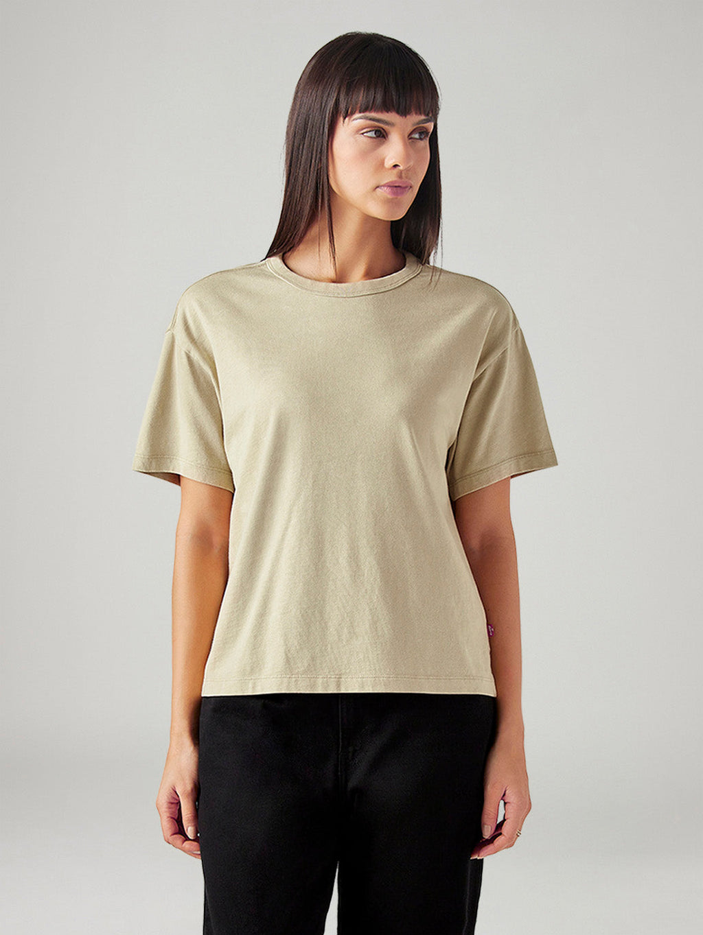 Women's Solid Relaxed Fit T-Shirt