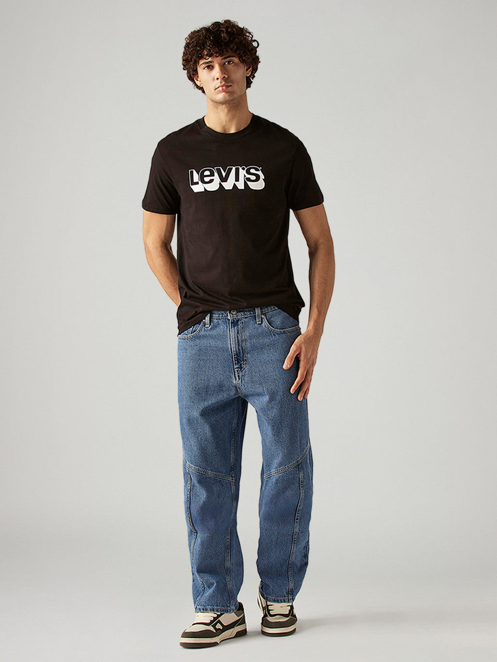 Men's 568 Blue Loose Fit Mid Rise Jeans