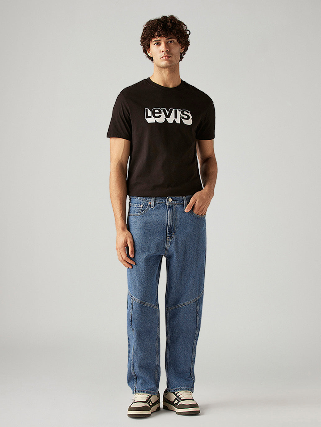 Men's 568 Blue Loose Fit Mid Rise Jeans
