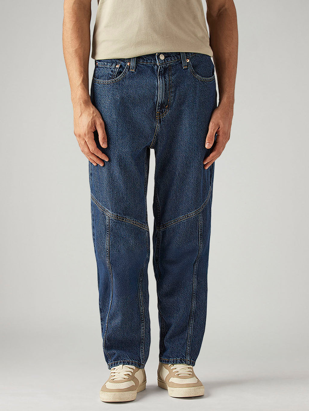 Men's 568 Dark Blue Loose Fit Mid Rise Jeans