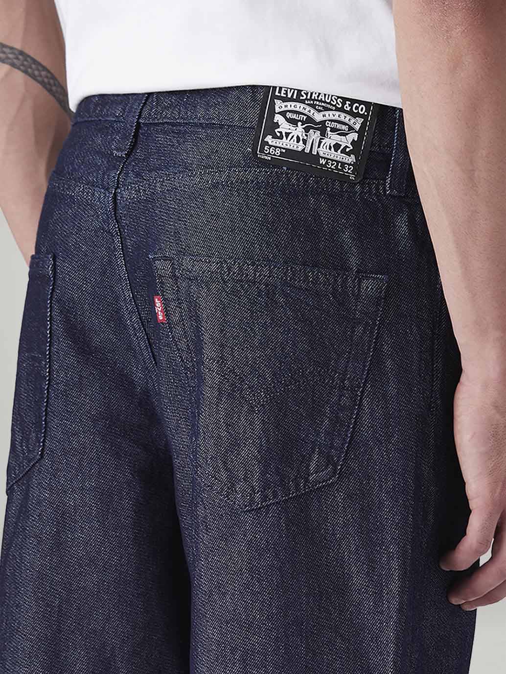 Men's 568 Dark Indigo Loose Fit Mid Rise Jeans