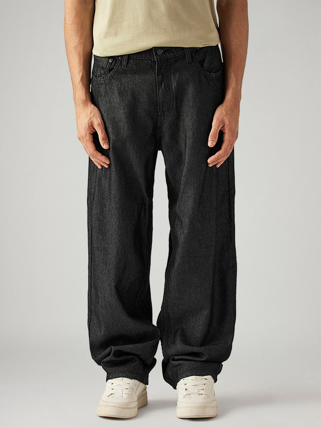 Men's 578 Black Baggy Fit Mid Rise Jeans