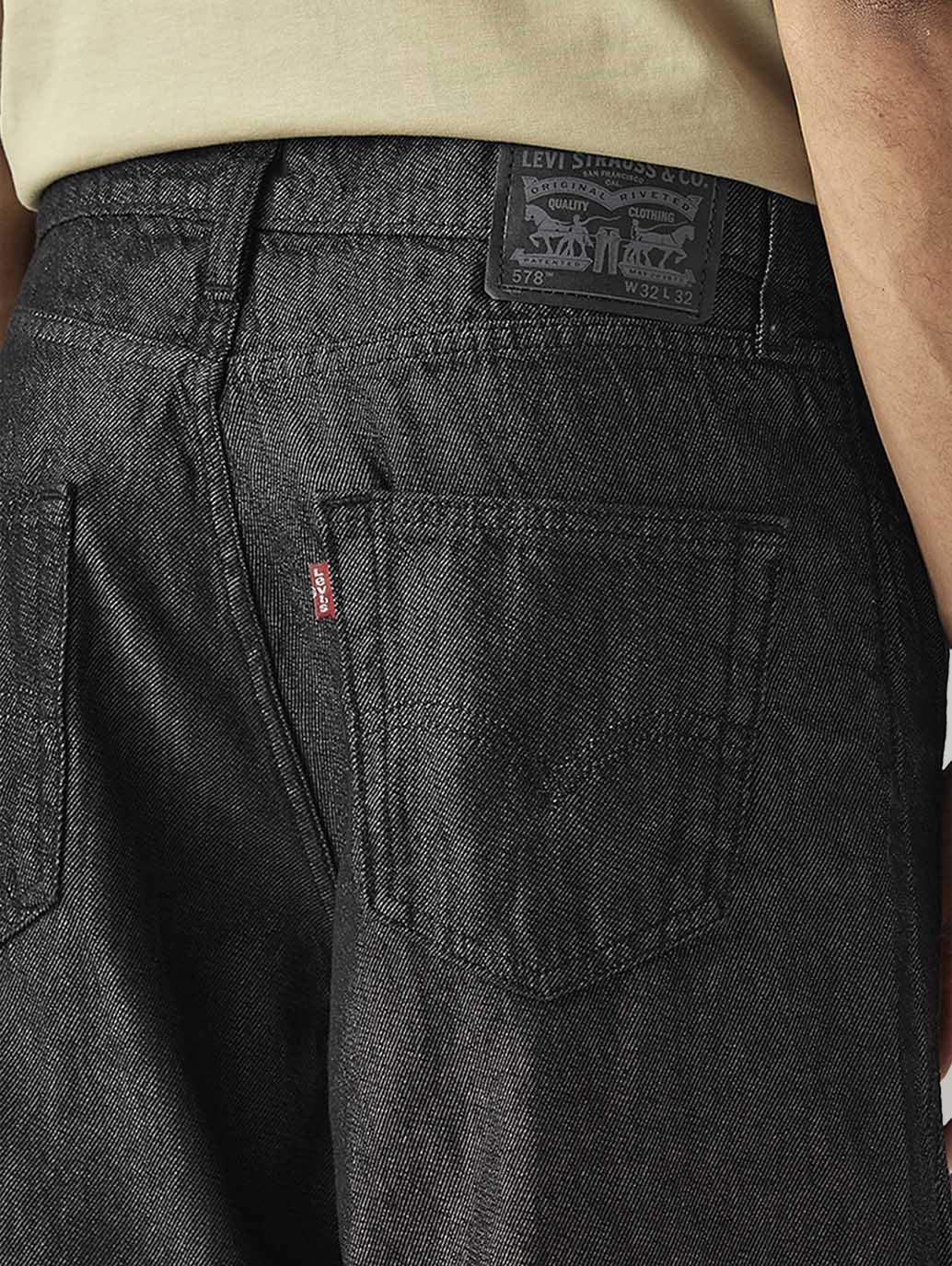 Men's 578 Black Baggy Fit Mid Rise Jeans