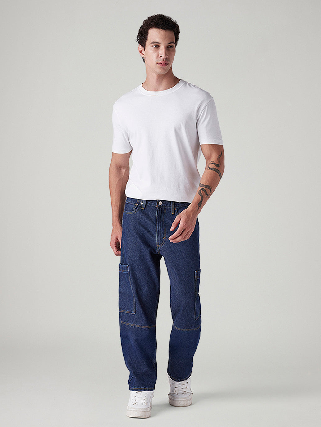 Men's 568 Med Indigo Loose Fit Mid Rise Jeans