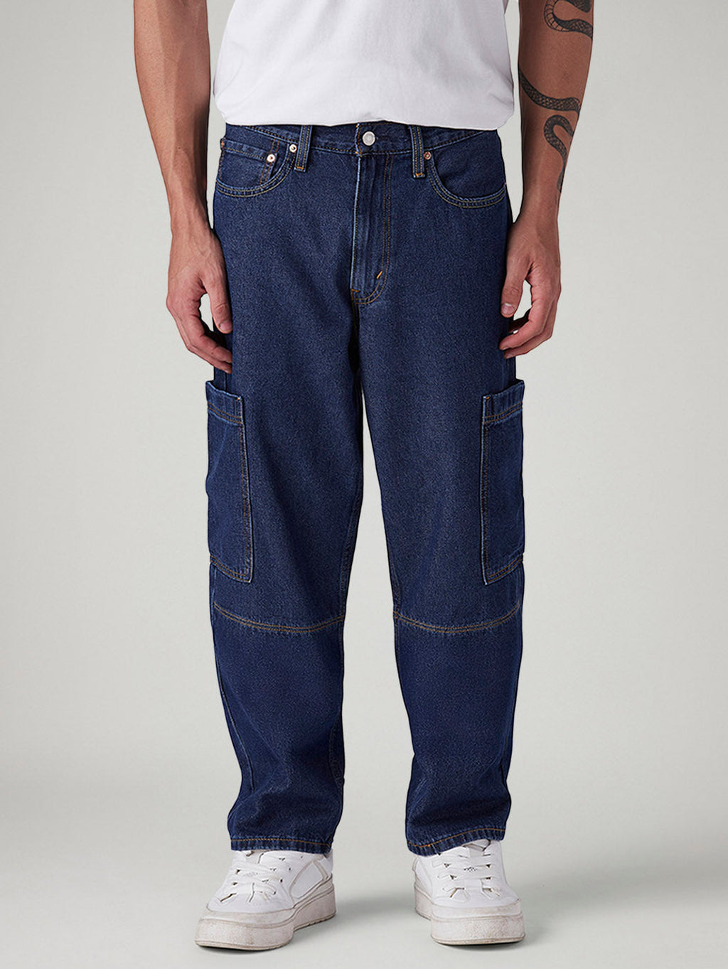 Men's 568 Med Indigo Loose Fit Mid Rise Jeans