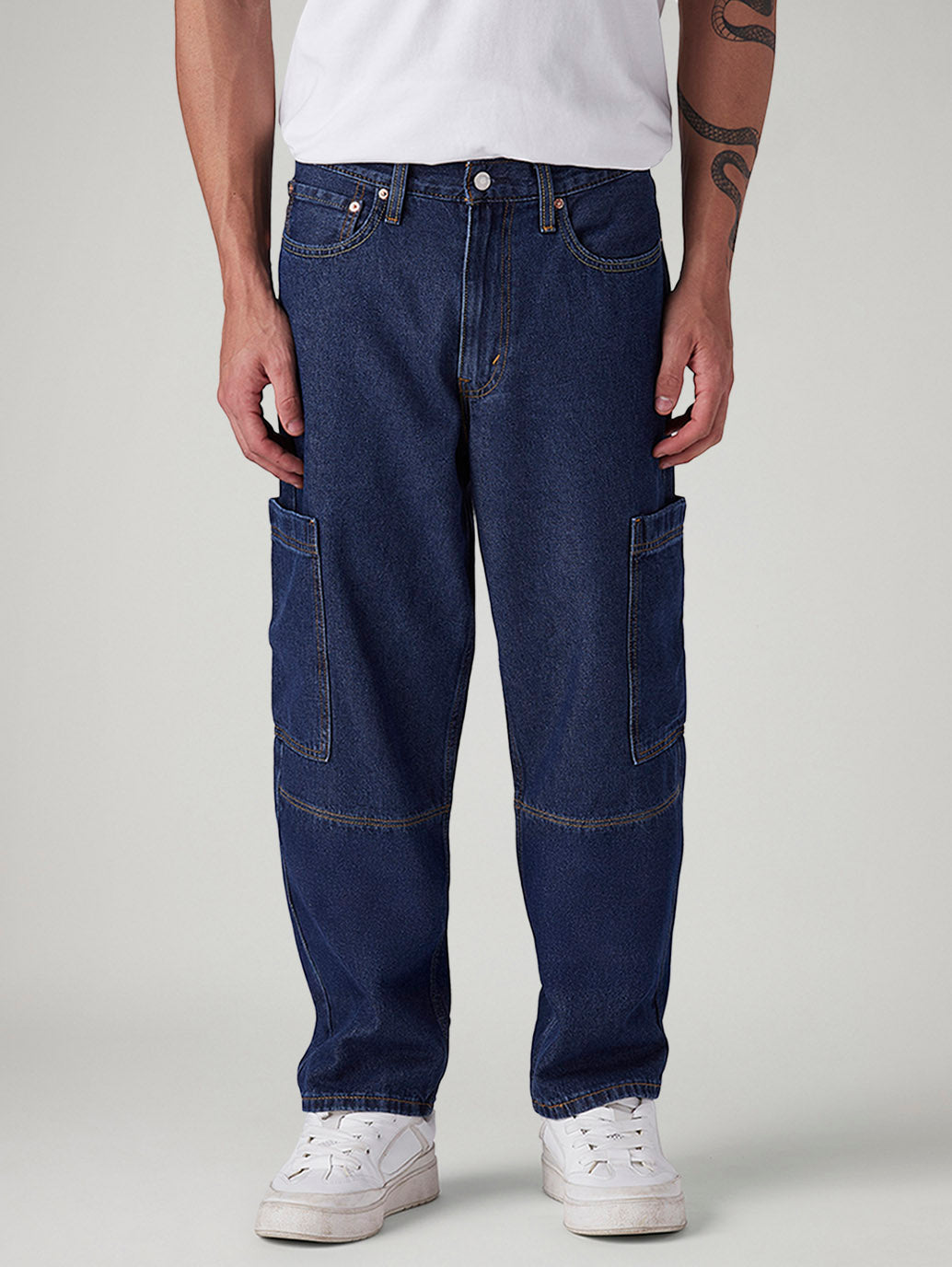 Men's 568 Med Indigo Loose Fit Mid Rise Jeans