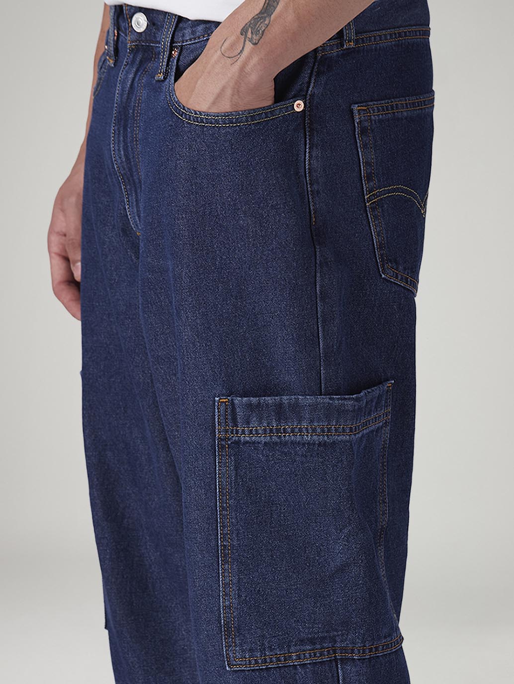 Men's 568 Med Indigo Loose Fit Mid Rise Jeans