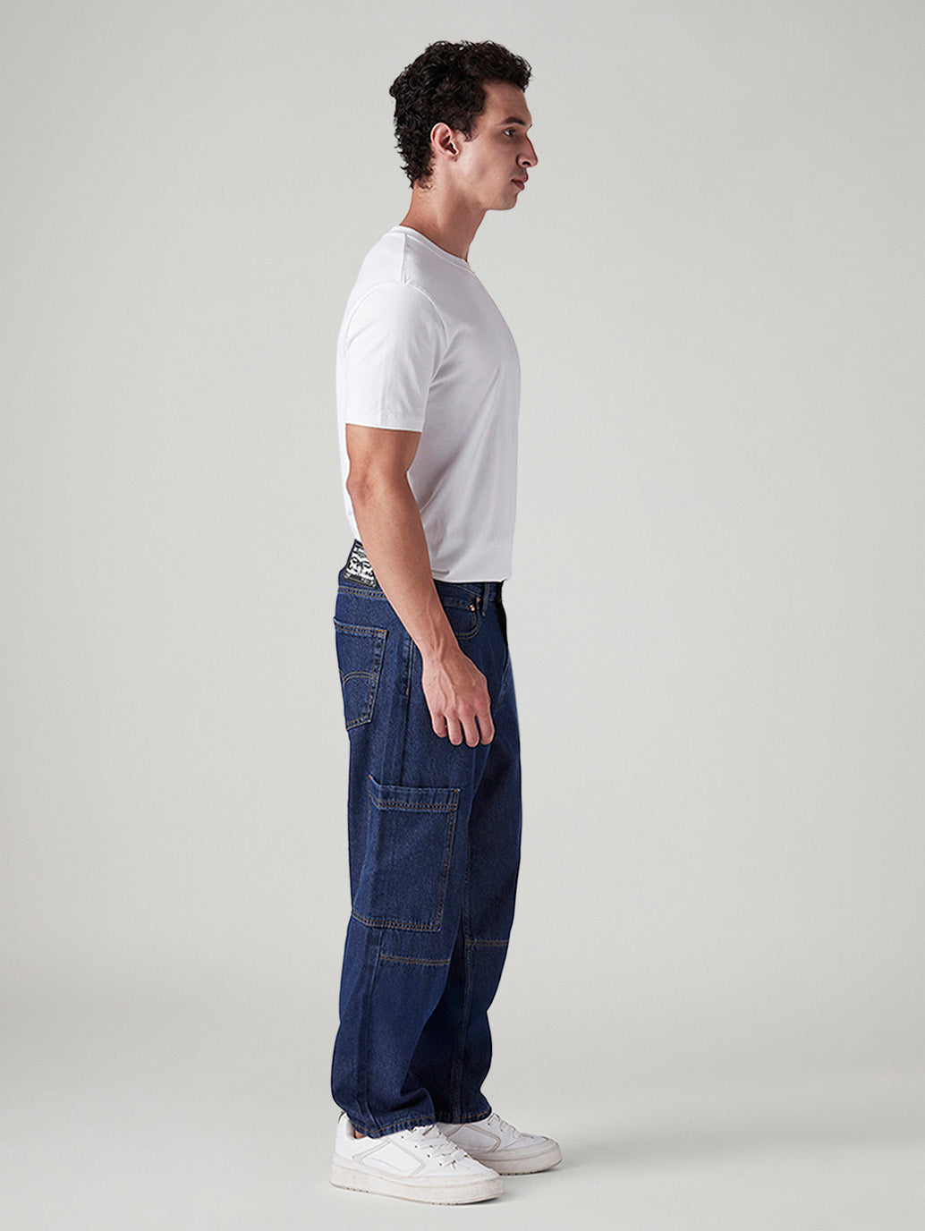 Men's 568 Med Indigo Loose Fit Mid Rise Jeans
