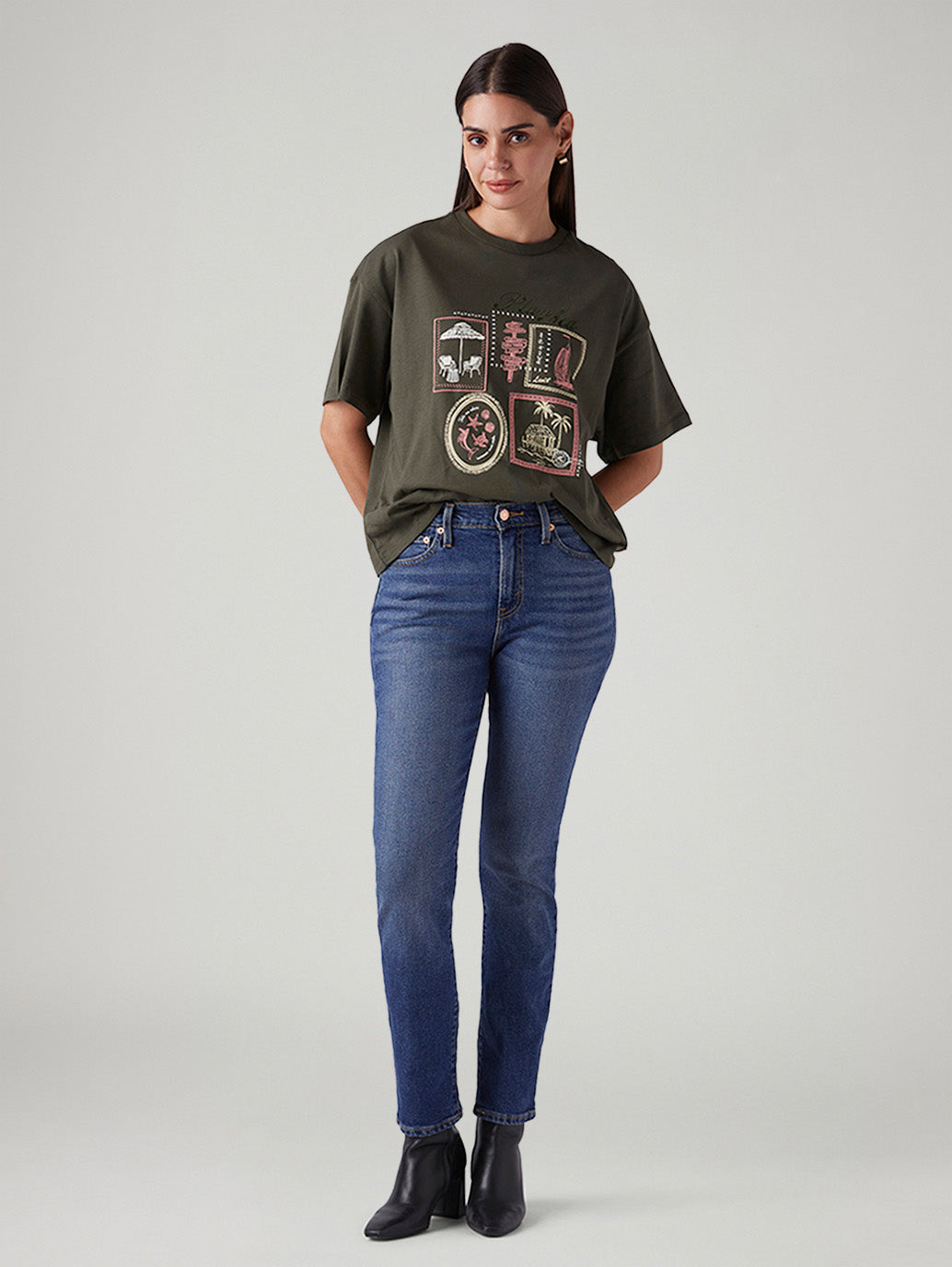 Women's Blue Wedgie Slim Fit Mid Rise Jeans
