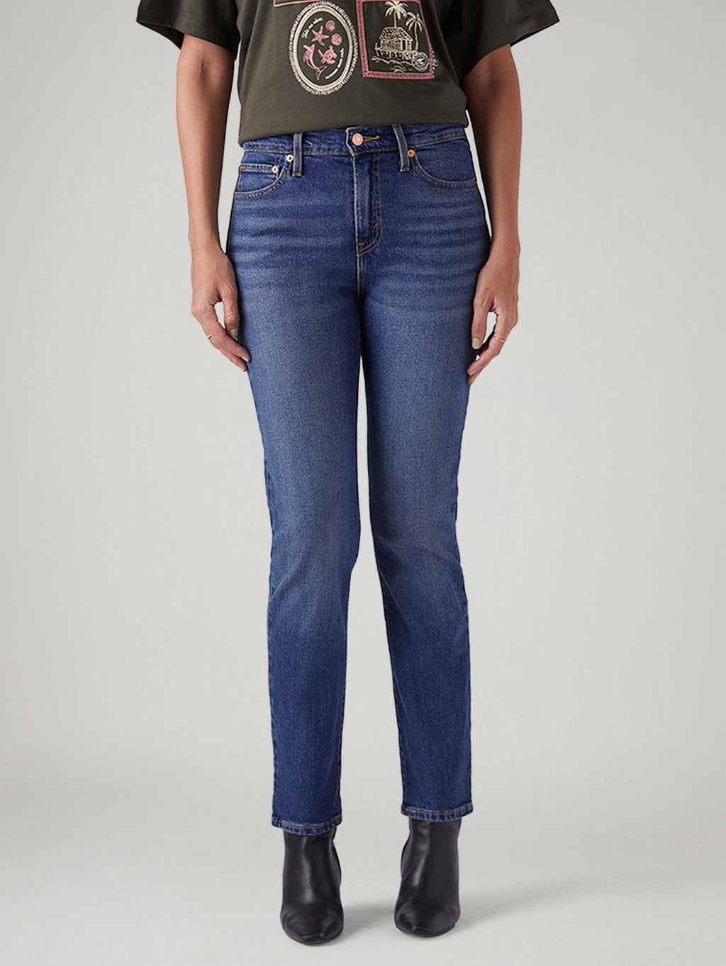 Women's Blue Wedgie Slim Fit Mid Rise Jeans
