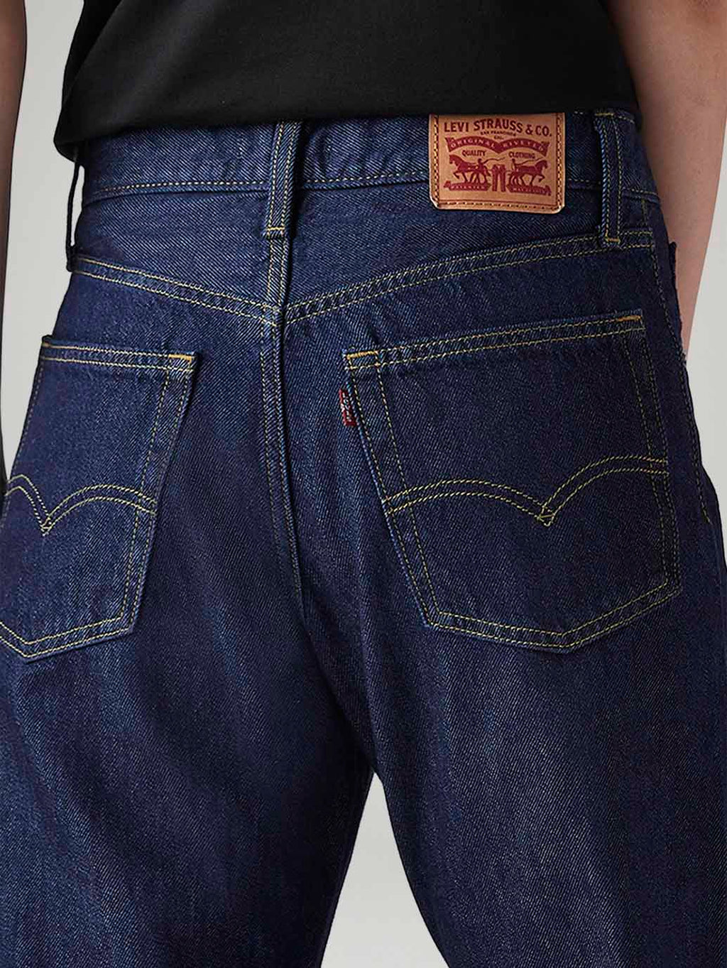 Women's Dark Blue Loose Bootcut Fit Mid Rise Jeans