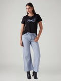 Women's Light Blue Loose Bootcut Fit Mid Rise Jeans